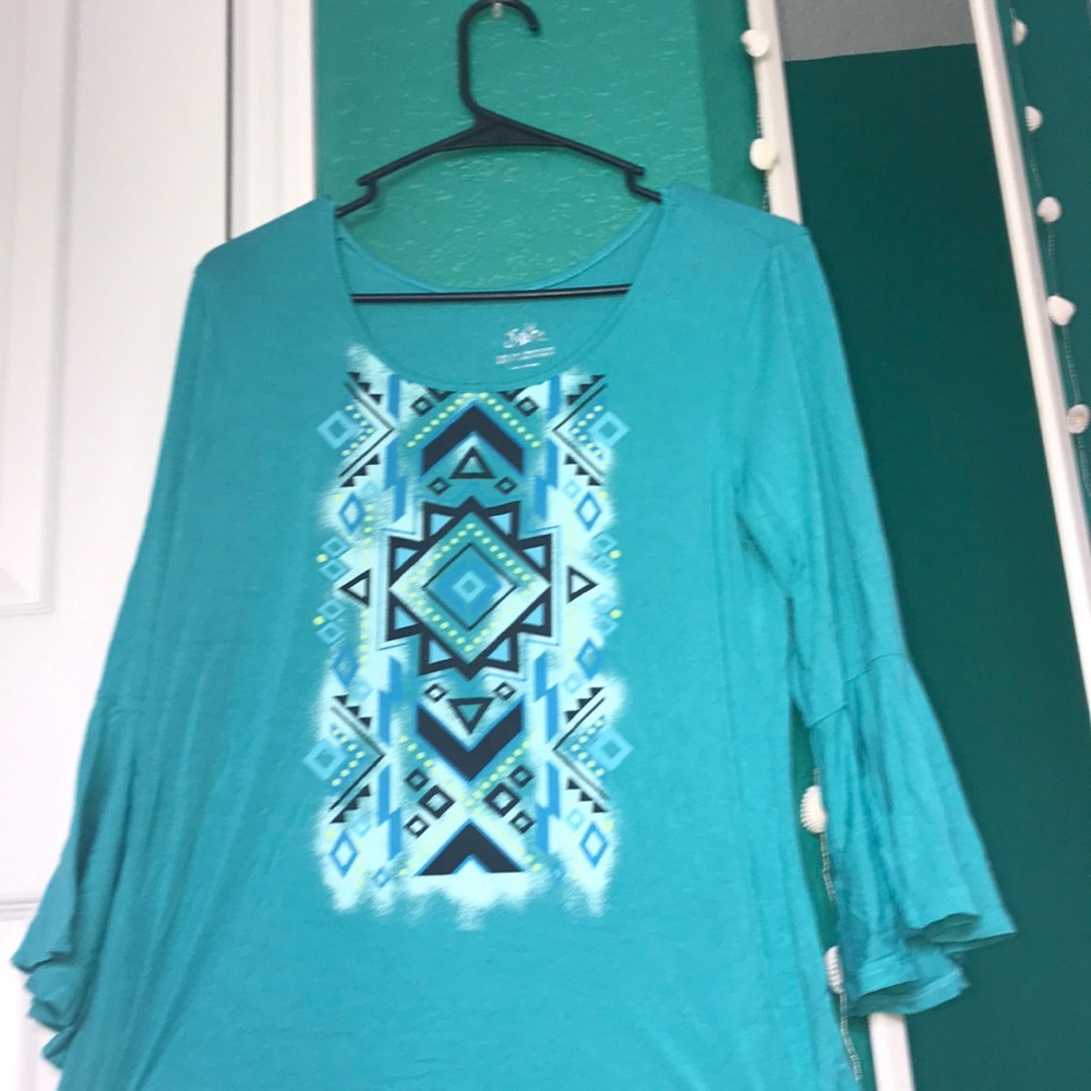 JUSTICE blue longsleeve tee with an image